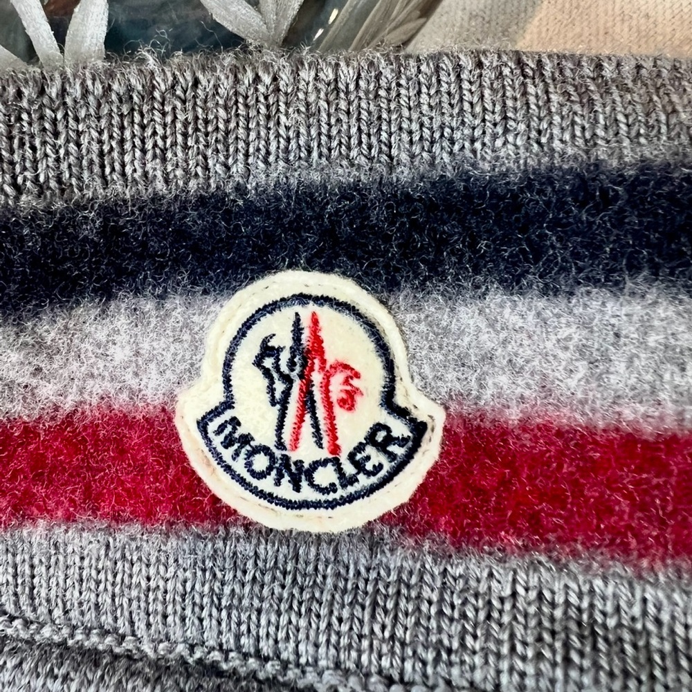 Moncler NWT Virgin Wool Grey Tri Color Gloves XL Unisex - Picture 5 of 7